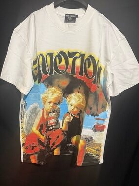 Mixed Emotions Graphic Short-Sleeve Tee with Cherub Print